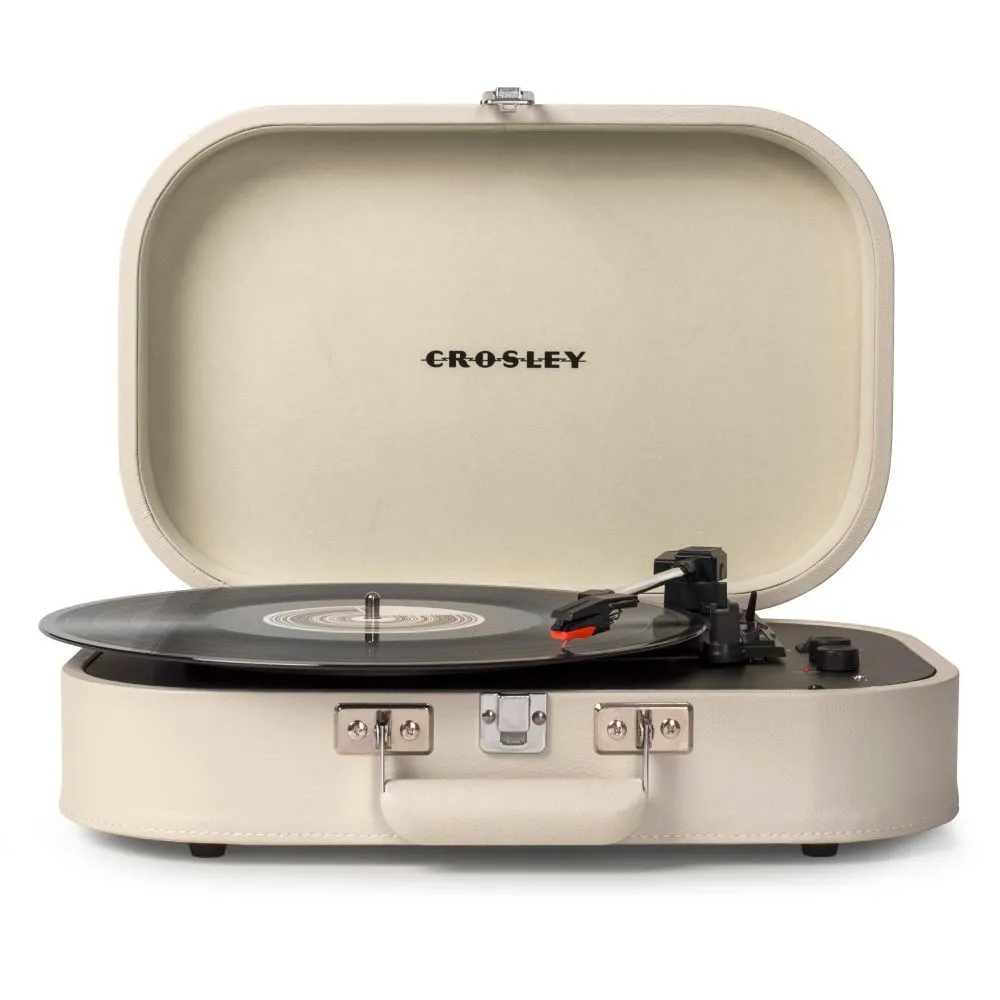 Crosley Discovery reseskivspelare svart med högtalare
