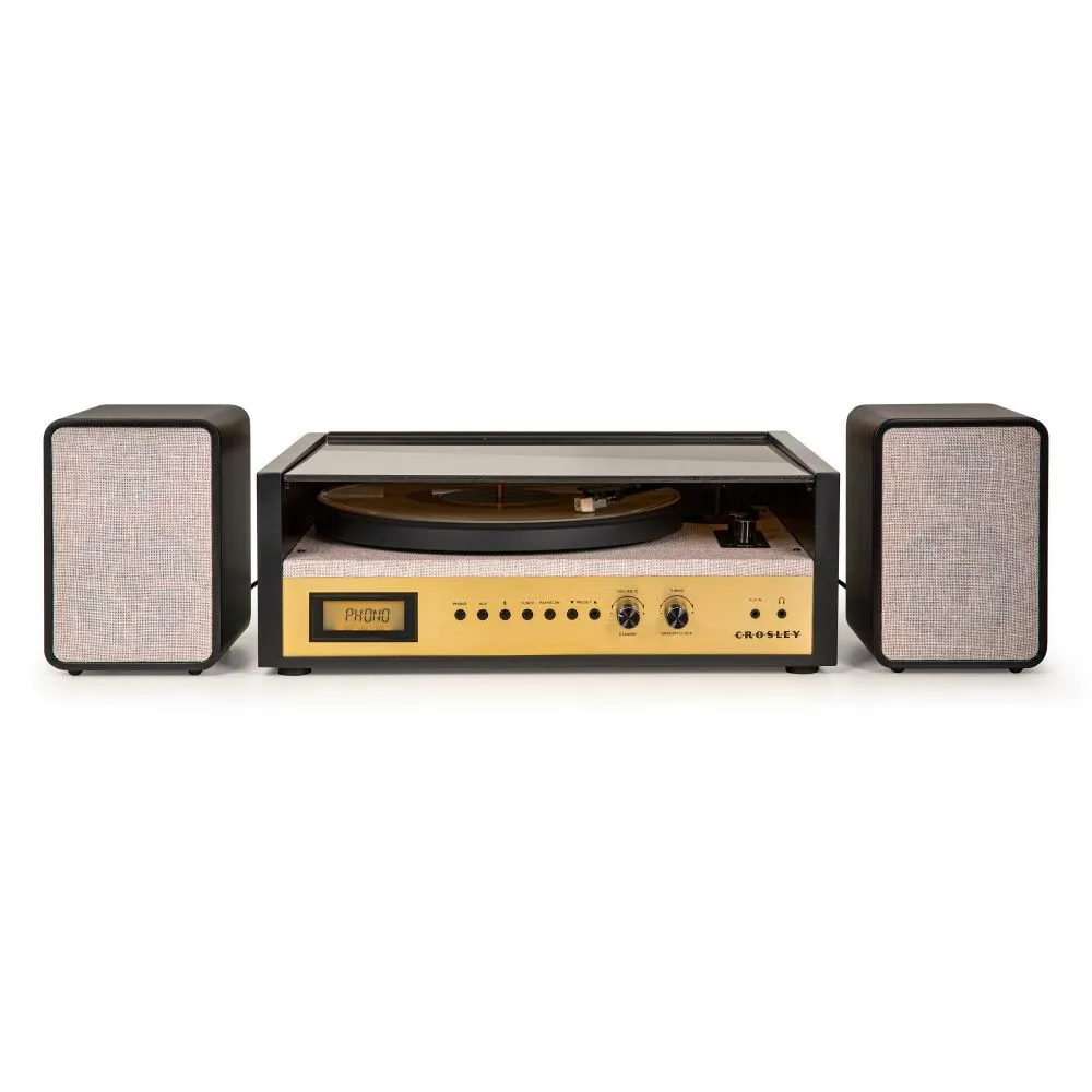 Crosley Coda skivspelare med högtalare svart Bluetooth
