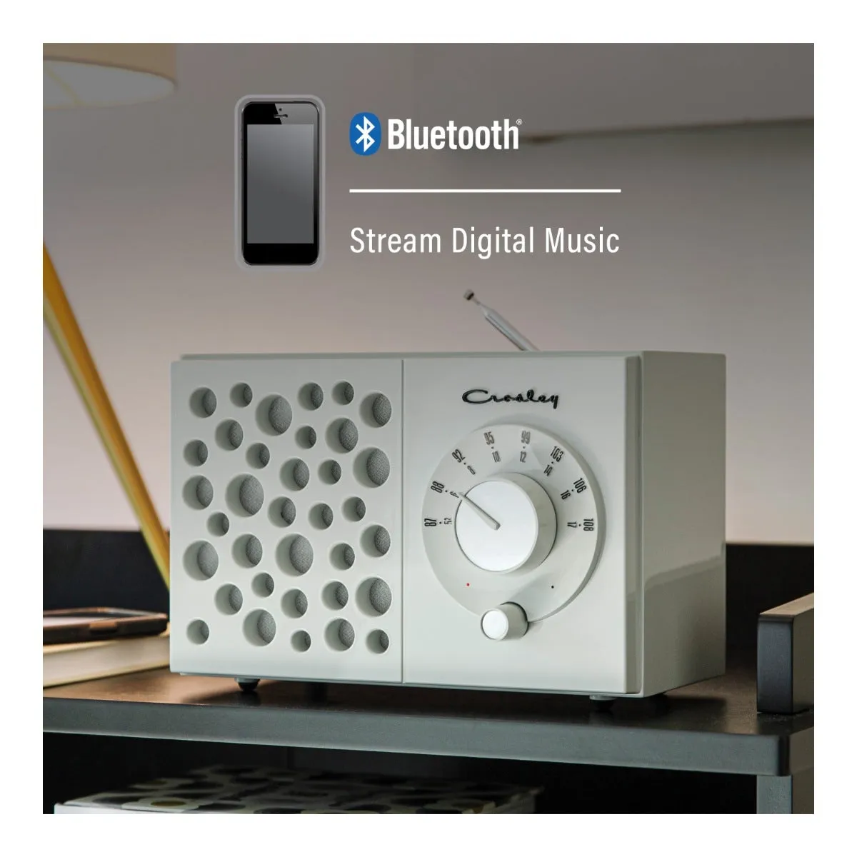 Crosley Maverick radio vit bluetooth