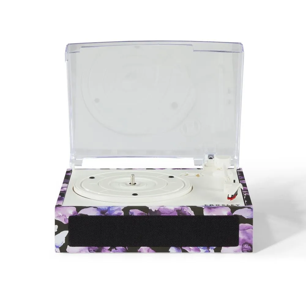 Crosley Fusion skivspelare med väska blå blommig