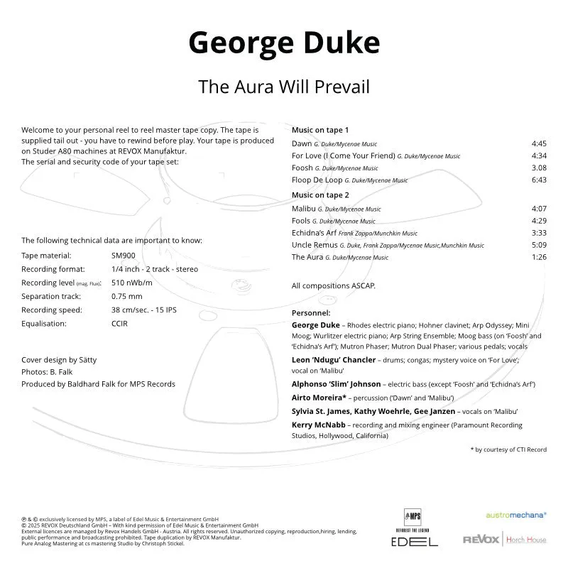 Revox George Duke Aura Will Prevail masterband 1/4 tum