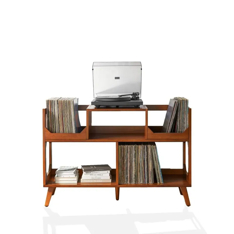 Crosley Asheville Large vinylskåp valnöt