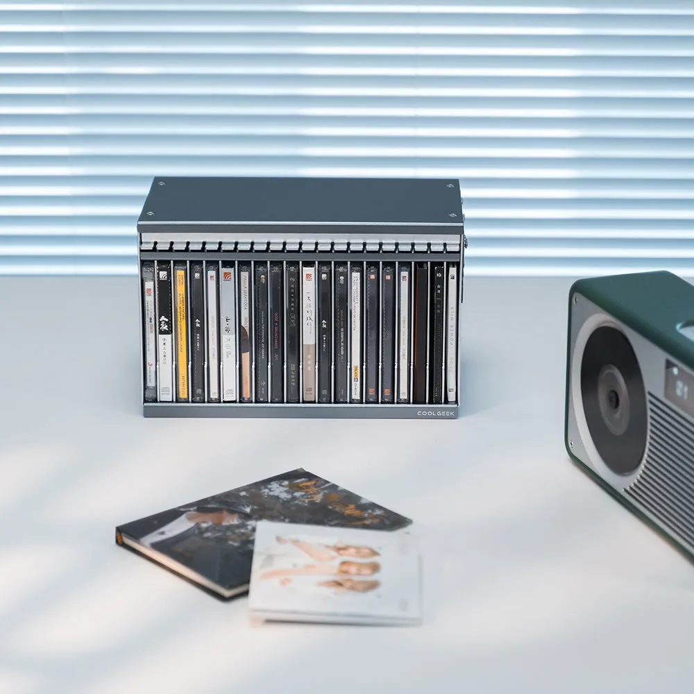 CoolGeek CD Archive Case cd-förvaring 20 skivor aluminium