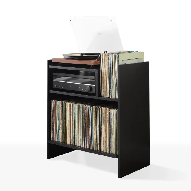 Crosley Portland skivspelarställ svart för vinyl