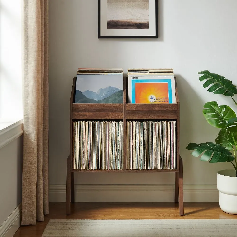 Crosley Luna förvaringsbänk vinyl valnöt