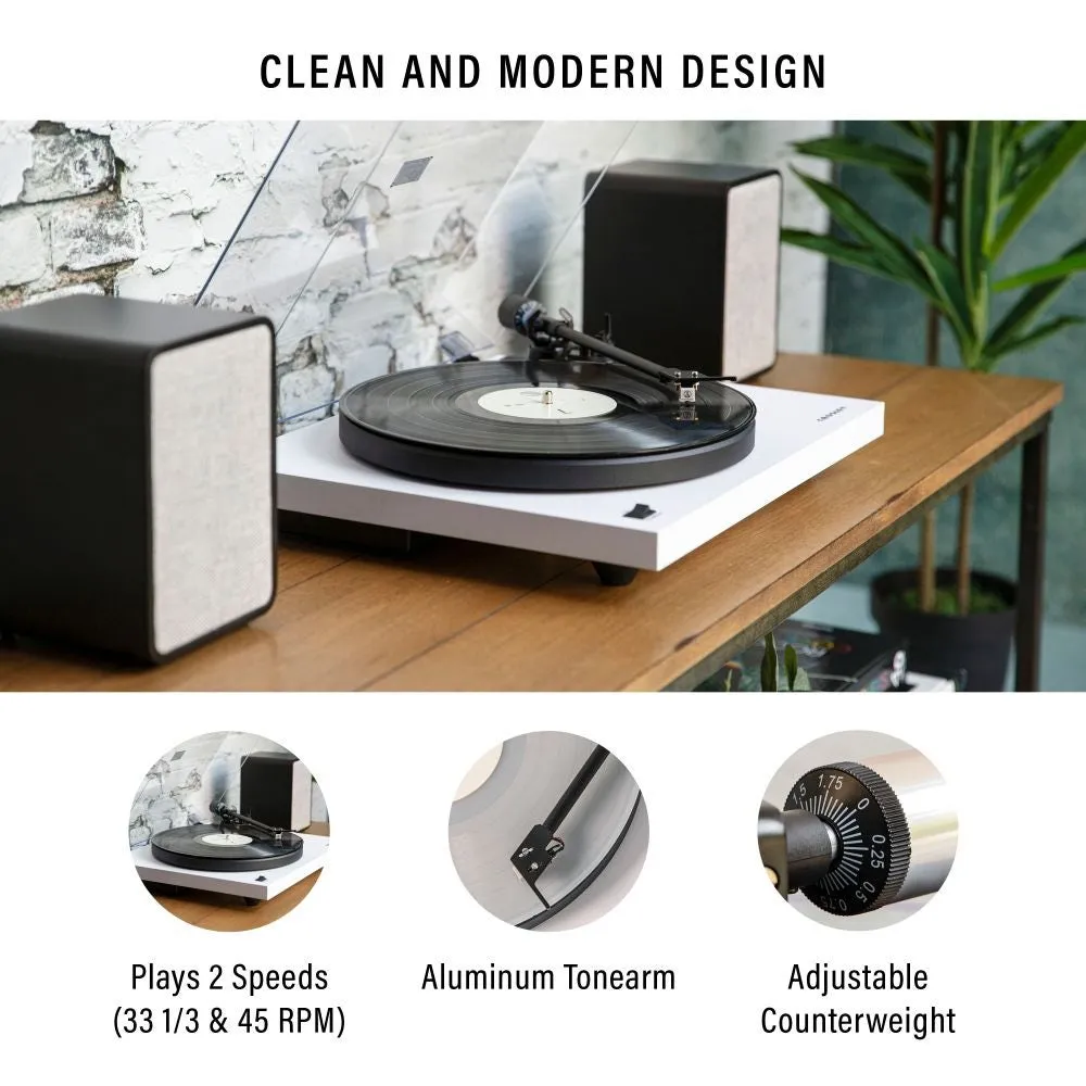 Crosley C6 skivspelare vit remdrift bluetooth