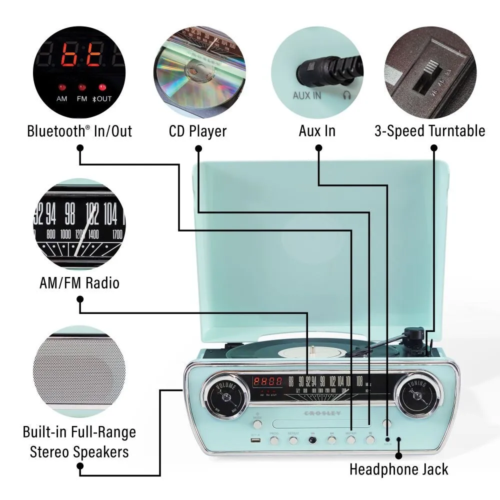 Crosley Powel 7-i-1 skivspelare svart bluetooth