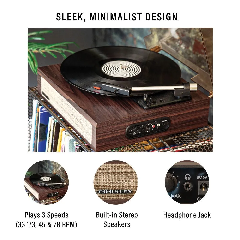 Crosley Scout skivspelare bluetooth valnöt remdrift