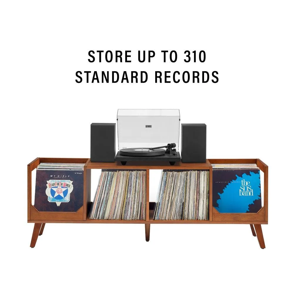 Crosley Asheville Low skivspelarbänk valnöt vinylförvaring