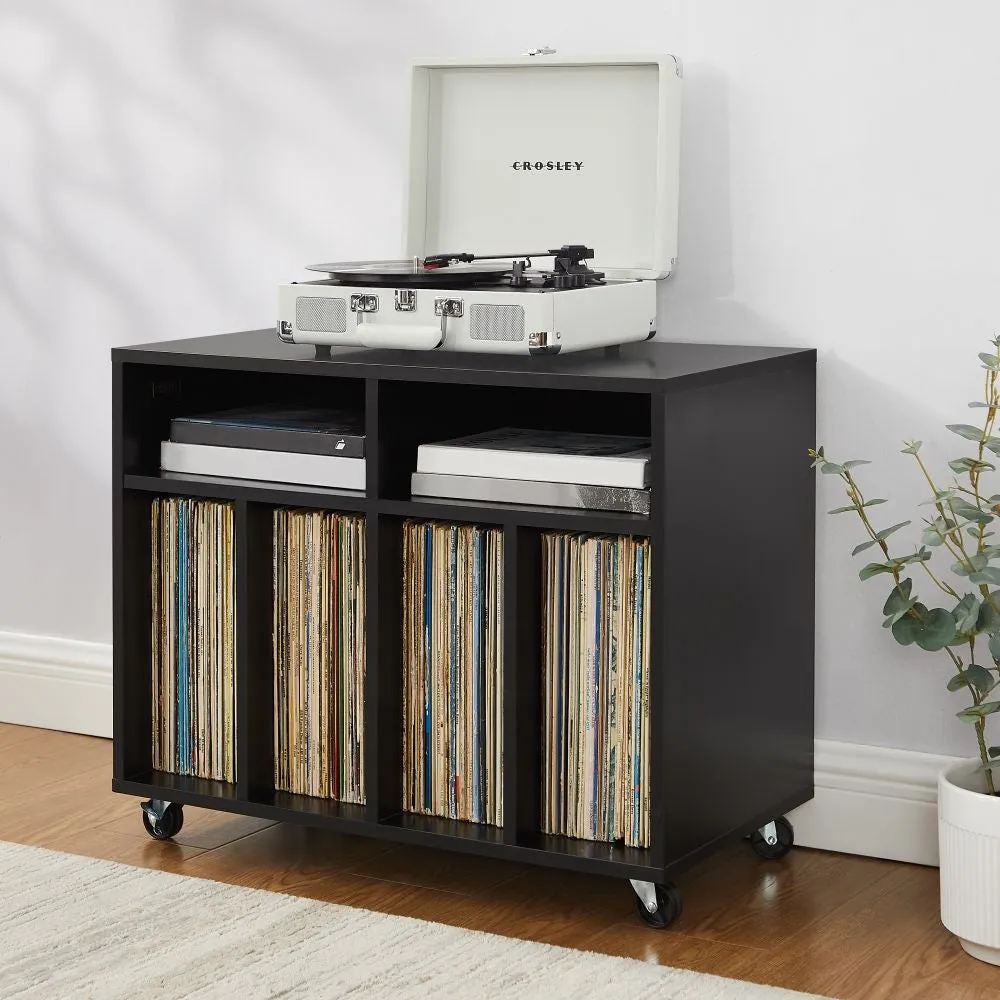 Crosley Carlo rullande skivspelarbänk svart hjul