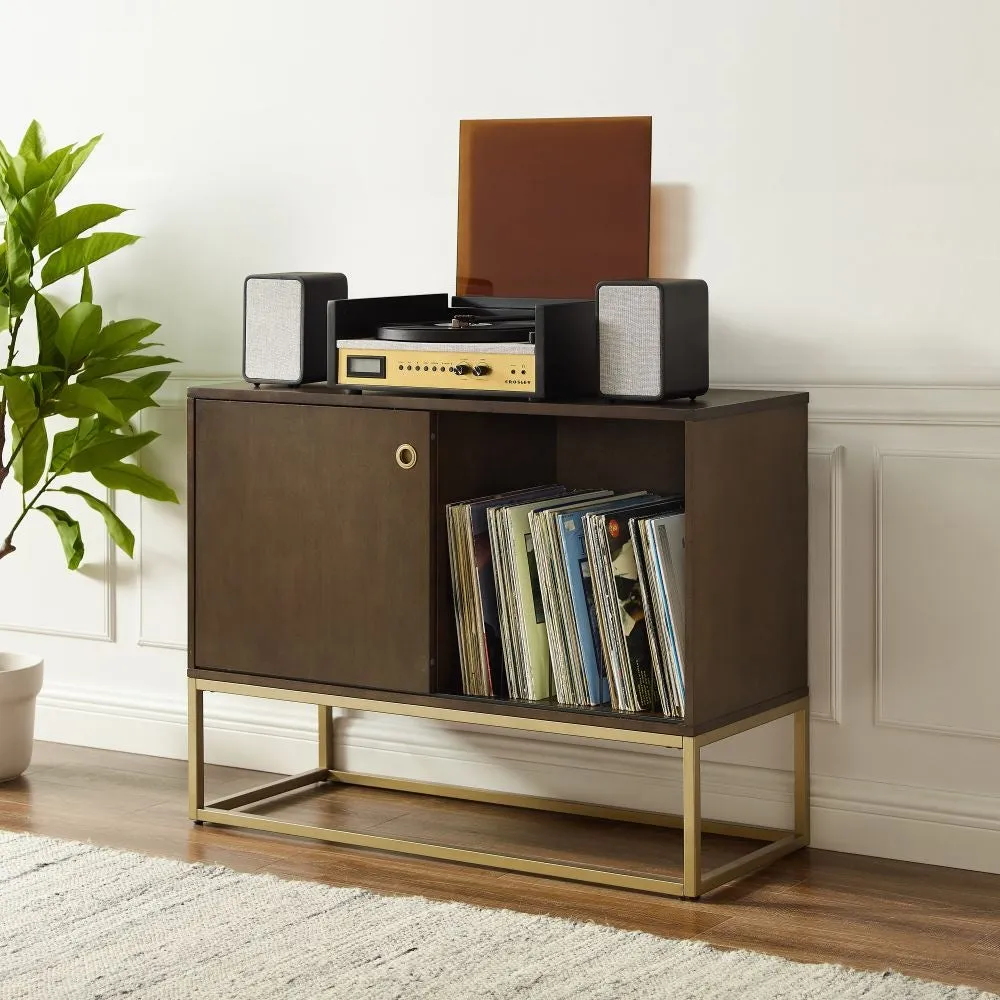 Crosley Byron mediabänk mörkbrun 75 LP