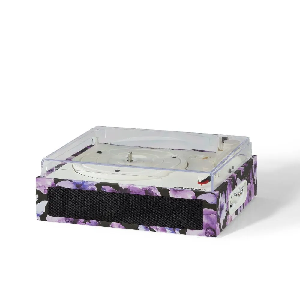 Crosley Fusion skivspelare med väska blå blommig