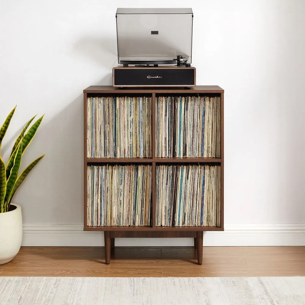 Crosley Liam skivspelarstativ 4 fack valnöt