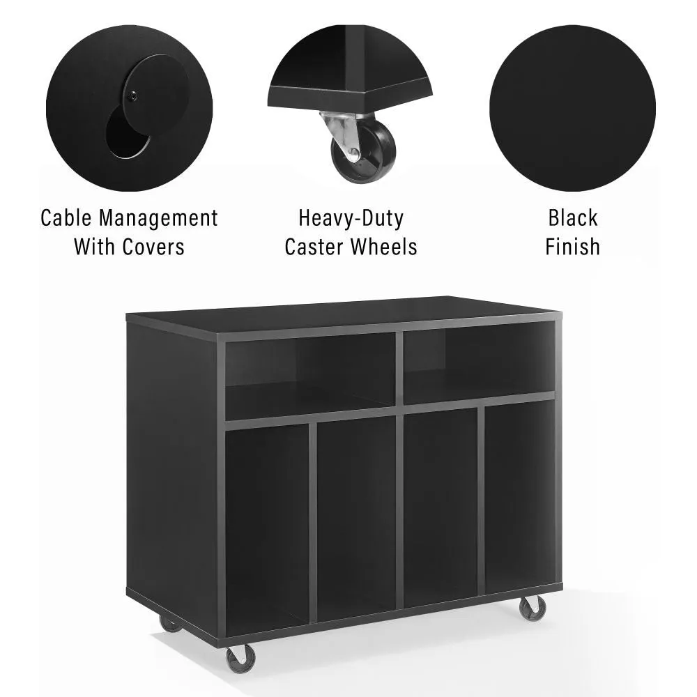 Crosley Carlo rullande skivspelarbänk svart hjul