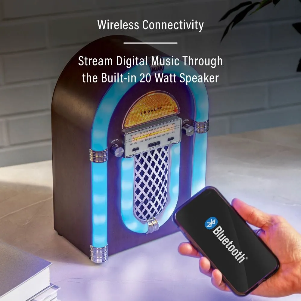 Crosley Presley bordjukebox radio valnöt bluetooth