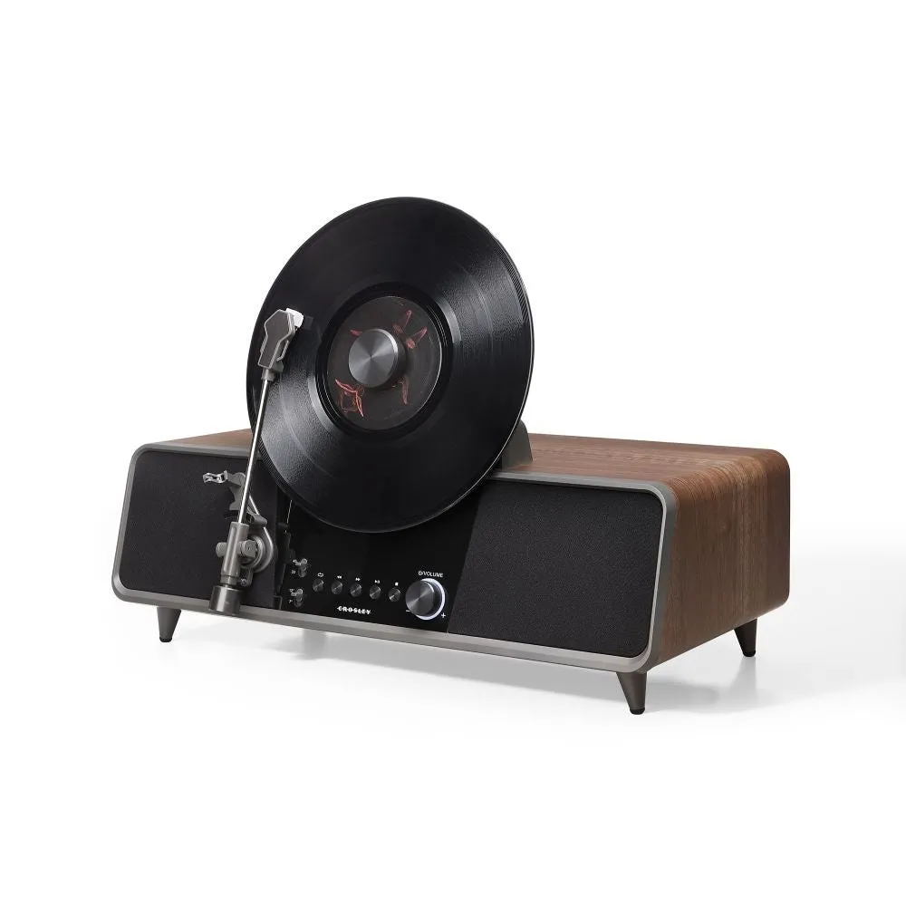 Crosley Beck vertikal skivspelare valnöt automatisk