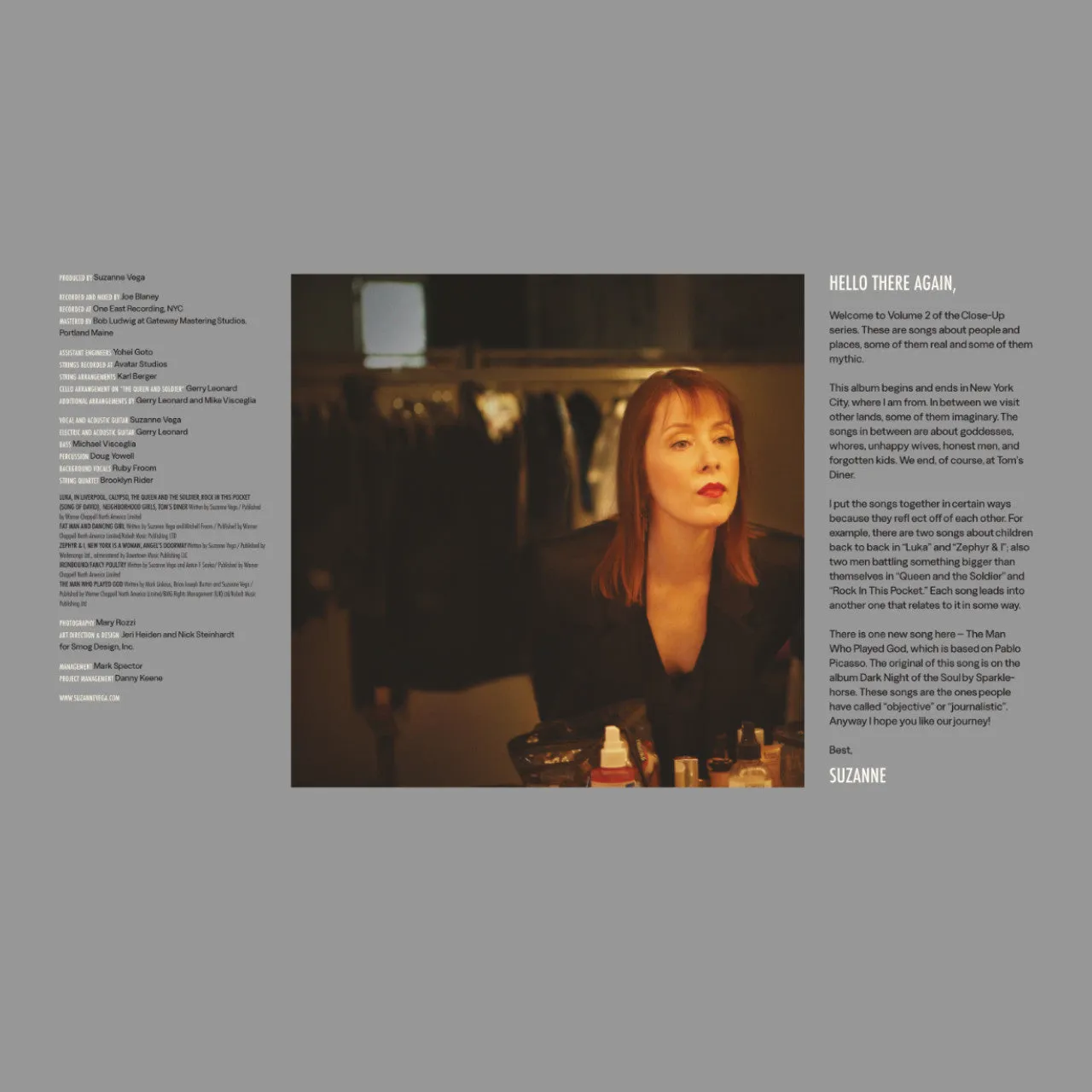 Revox Suzanne Vega Close Up Vol 2 masterband studio