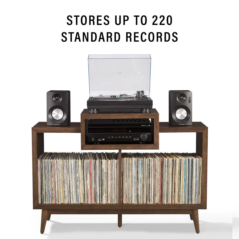 Crosley Nashville skivspelarställ brun vinylförvaring