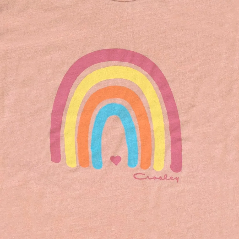 Crosley Rainbow t-shirt ungdom persika tri-blend