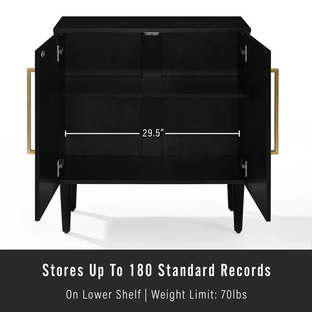 Crosley Everett förvaringsskåp mattsvart vinyl