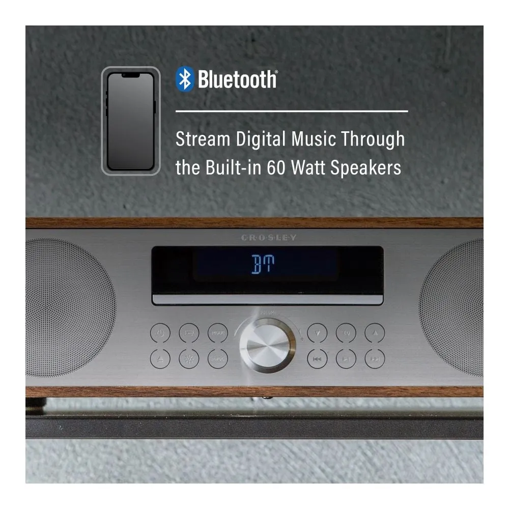 Crosley Fleetwood cd-spelare radio valnöt bluetooth