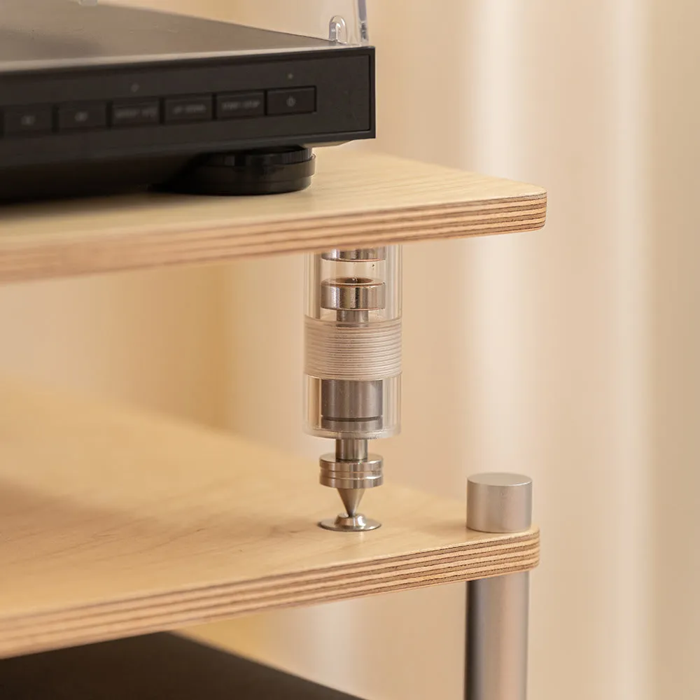 CoolGeek skivspelarstativ naturell för 60 LP trä
