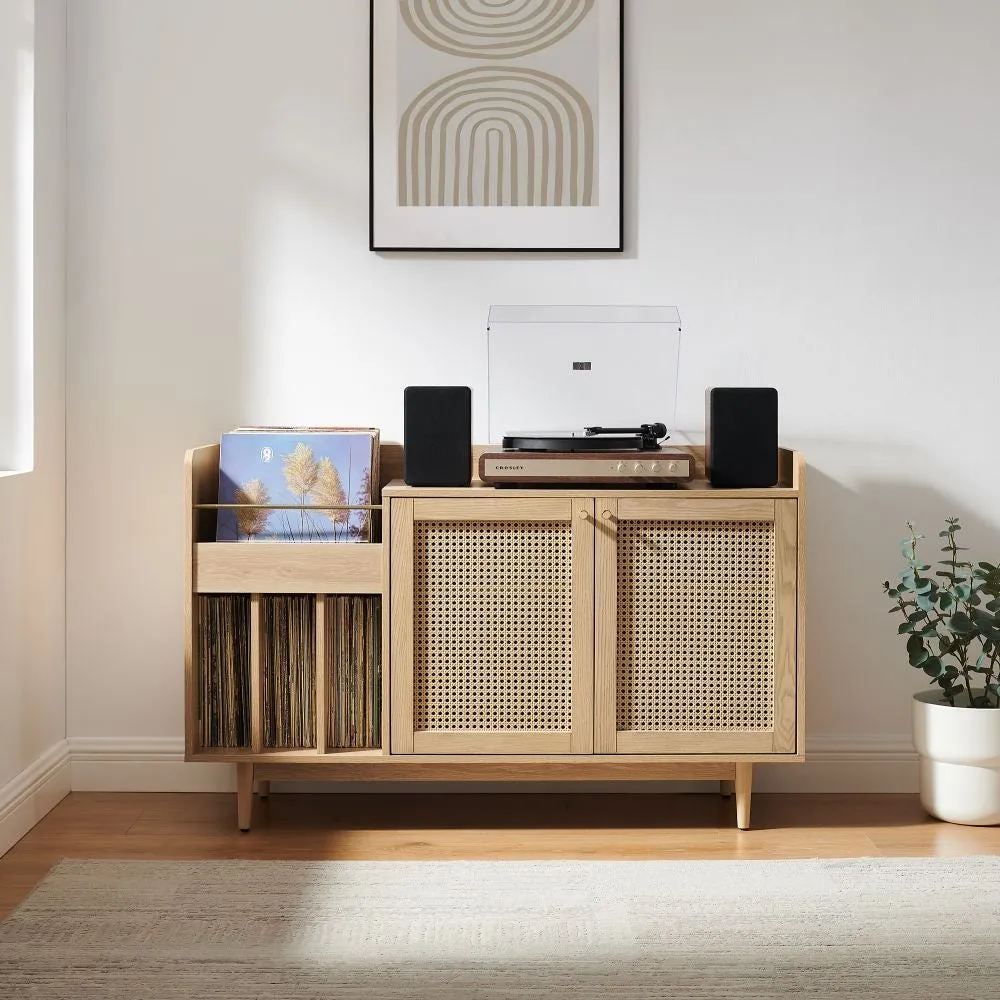 Crosley Maeve skivspelarskåp ask vinylförvaring