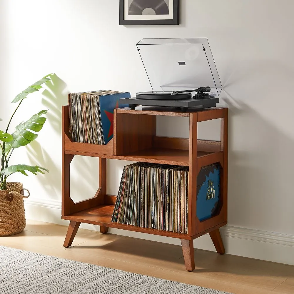 Crosley Asheville Medium skivmöbel Walnut vinyl