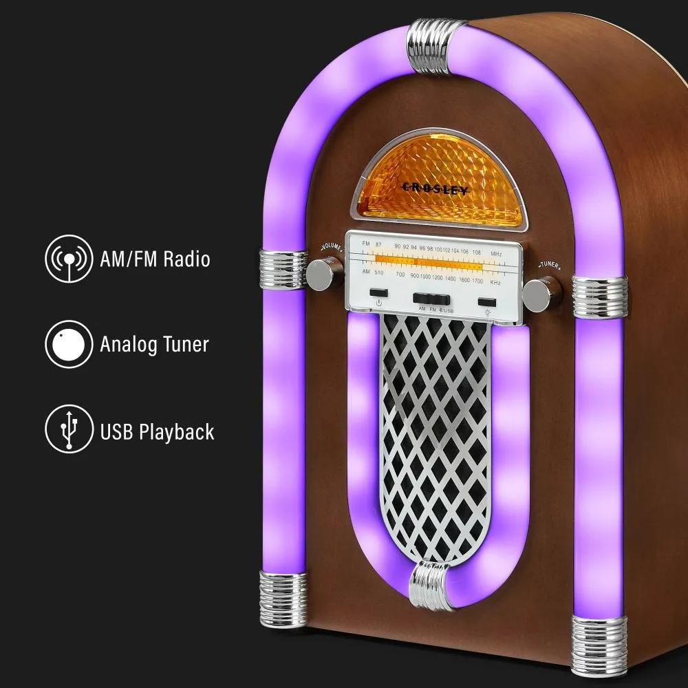 Crosley Presley bordjukebox radio valnöt bluetooth