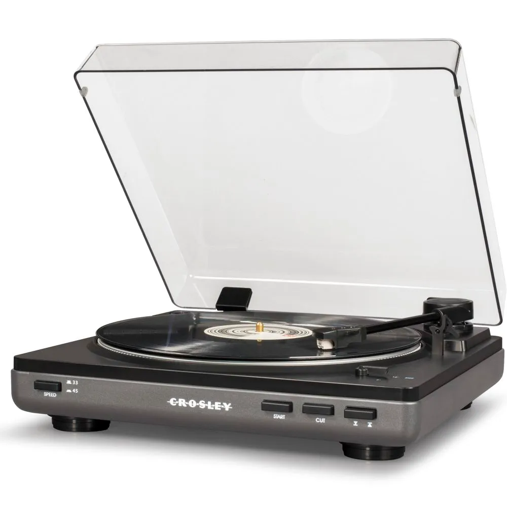 Crosley T400 skivspelare grå remdrift automatisk