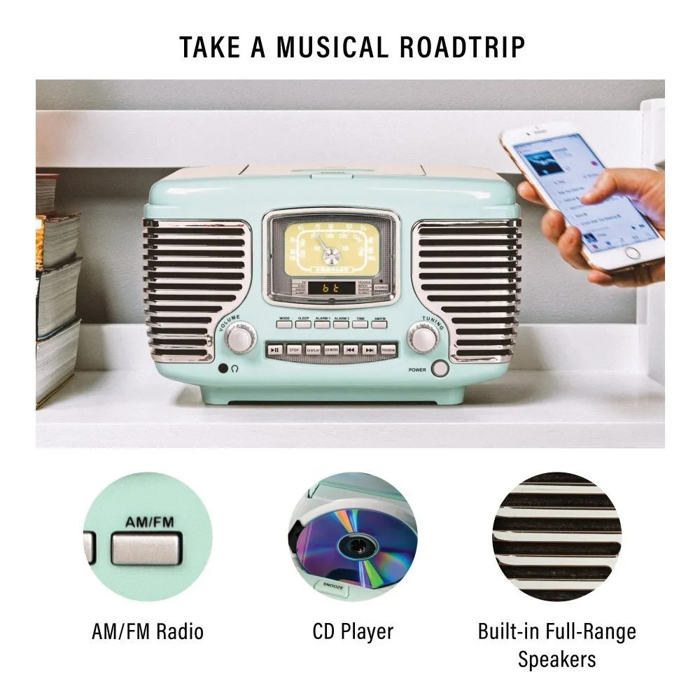 Crosley Corsair radio CD-spelare aqua blue bluetooth
