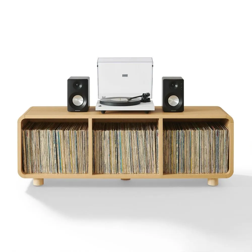 Crosley Zoe Large skivspelarbänk ask vinylförvaring