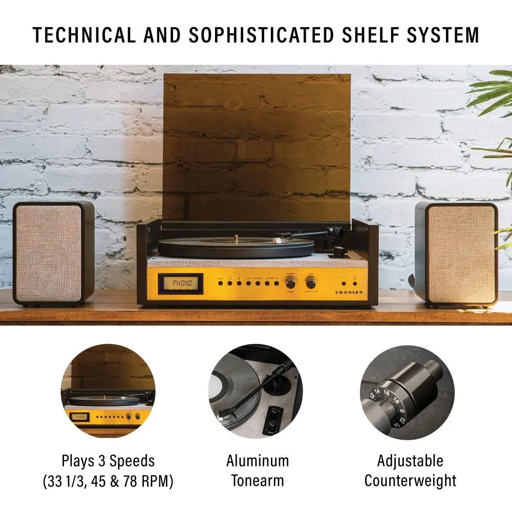 Crosley Coda CR7017B-BK skivspelare svart högtalare