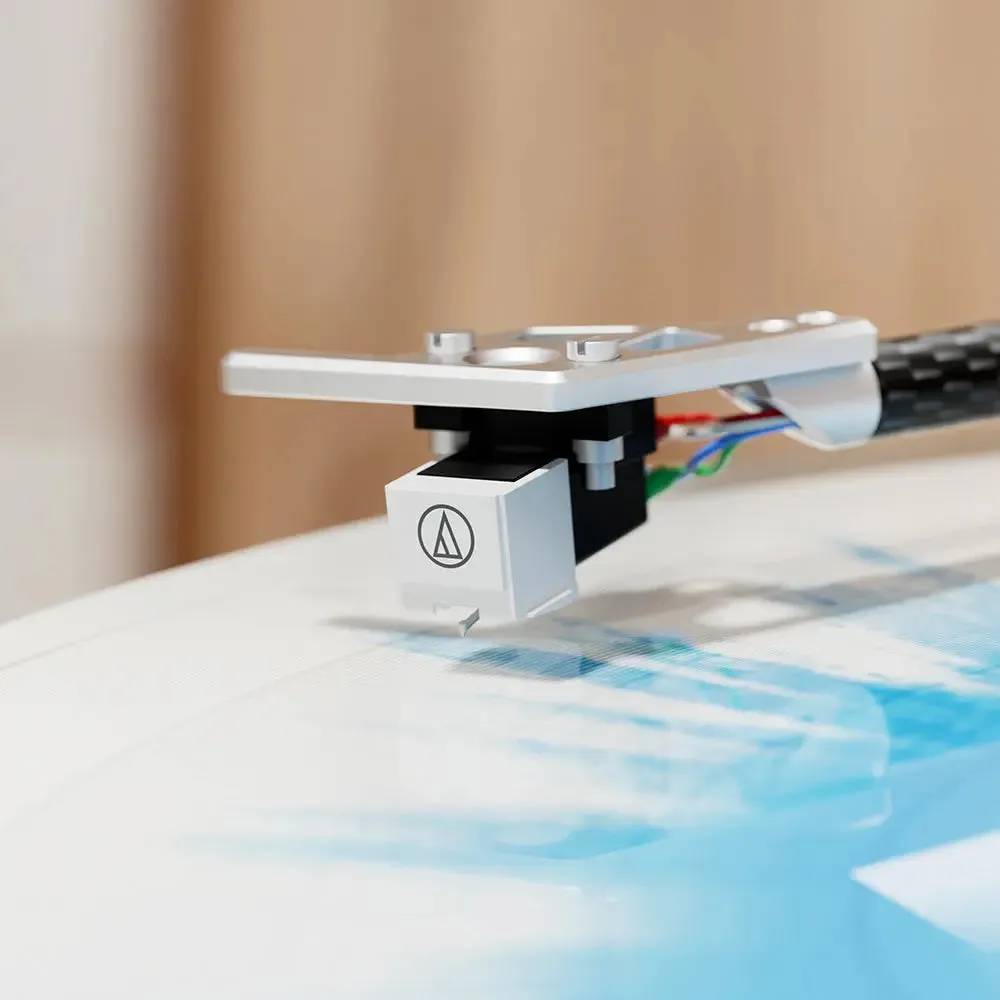 CoolGeek VS-01 vertikal skivspelare Bluetooth brun remdrift