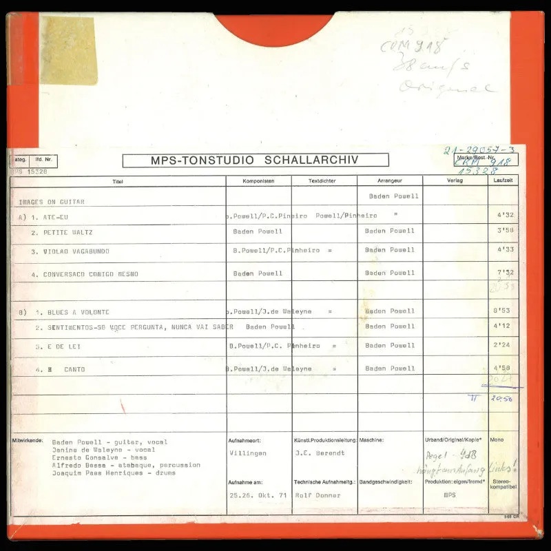 Revox Baden Powell Images On Guitar mastertejp Standard Master CCIR