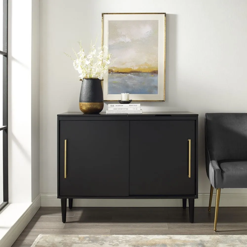 Crosley Everett mediamöbel vinyl Matt Black