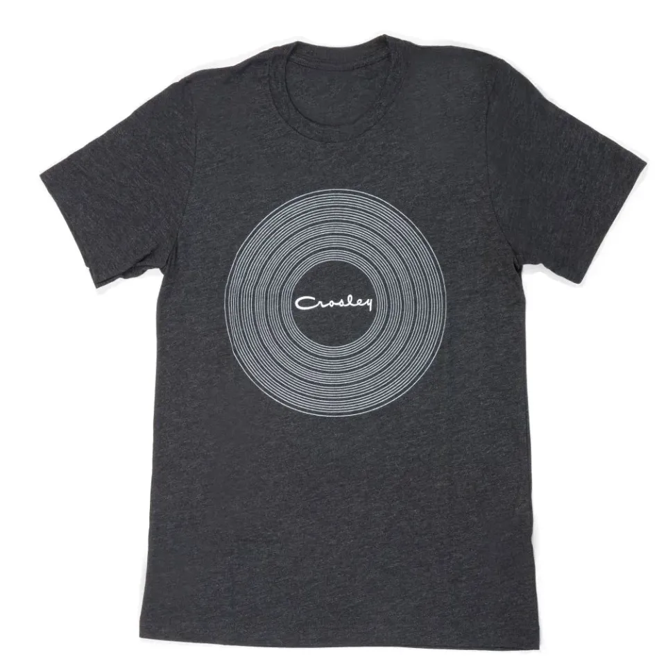Crosley Vinyl Grooves t-shirt svart tri-blend