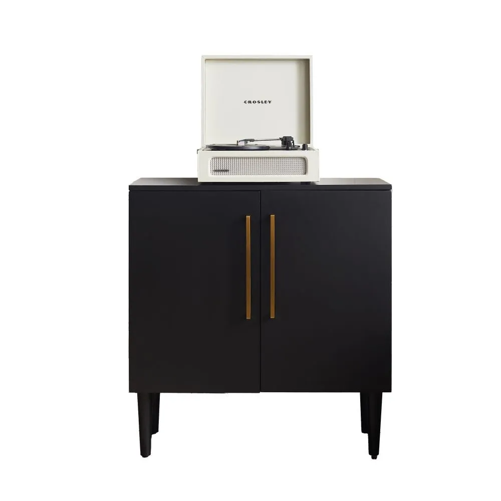 Crosley Everett förvaringsskåp mattsvart vinyl