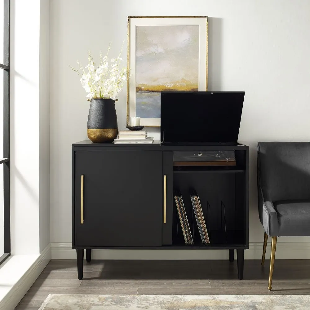 Crosley Everett mediamöbel vinyl Matt Black