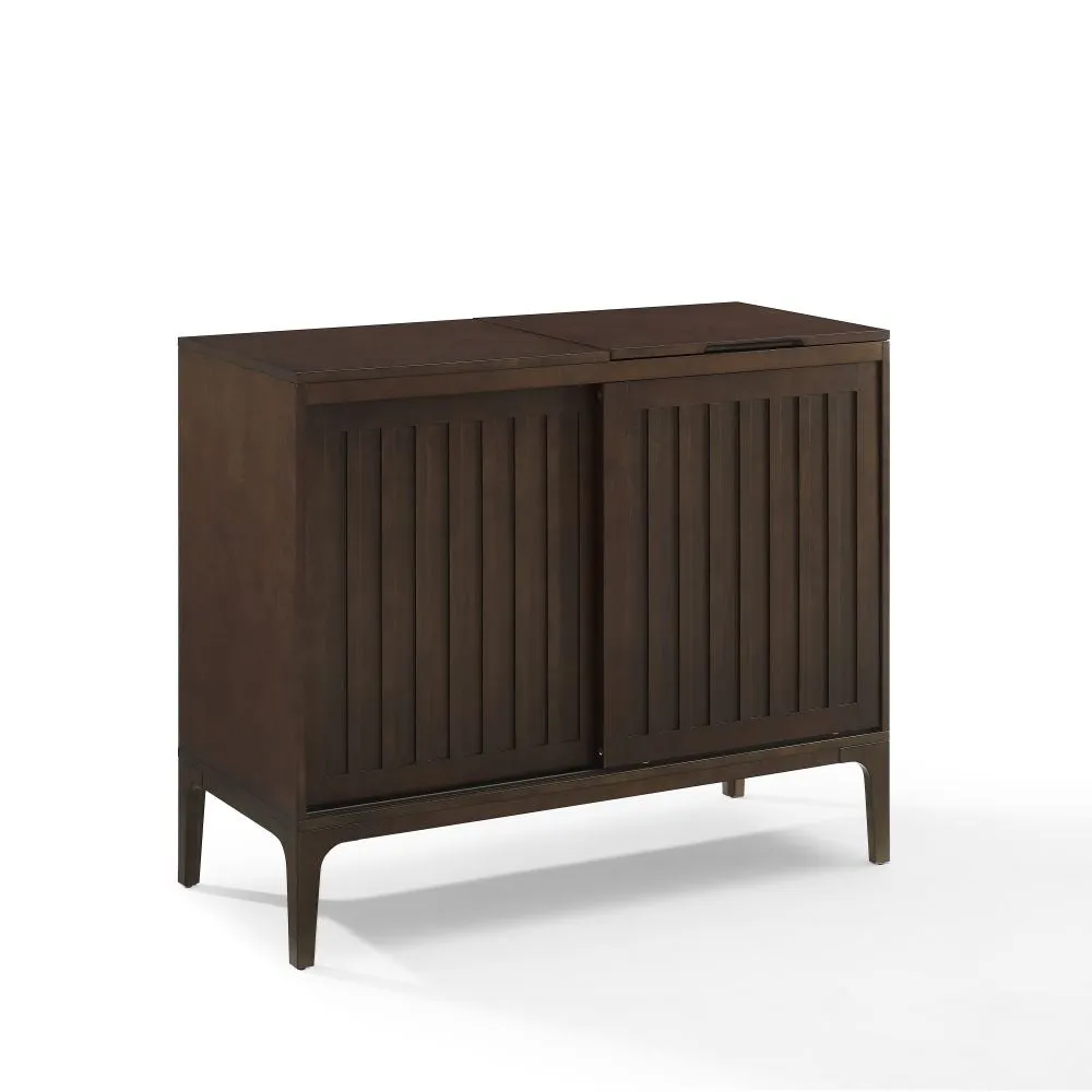 Crosley Asher Large skivspelarbänk mörkbrun vinylförvaring