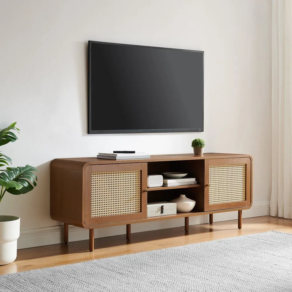 Crosley Nora skivskåp valnöt vinylförvaring skåp