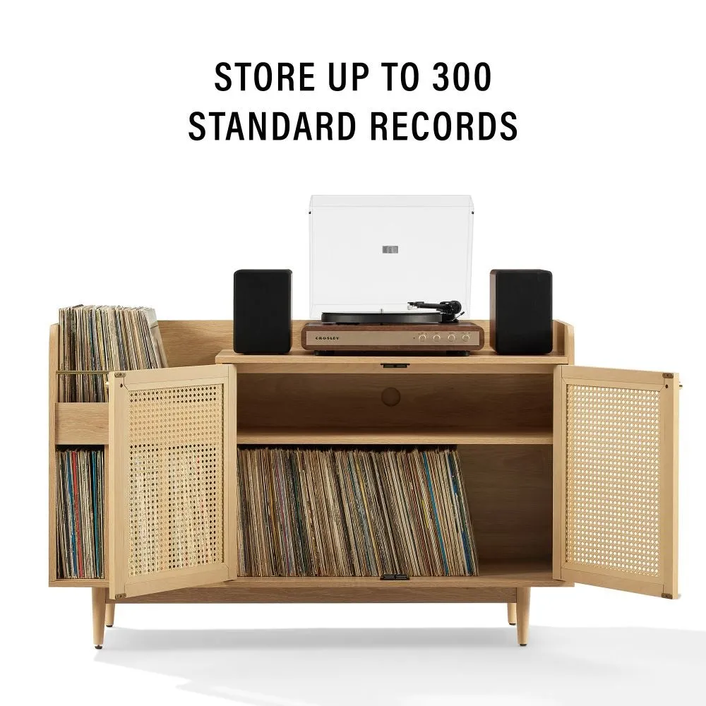 Crosley Maeve skivspelarskåp ask vinylförvaring