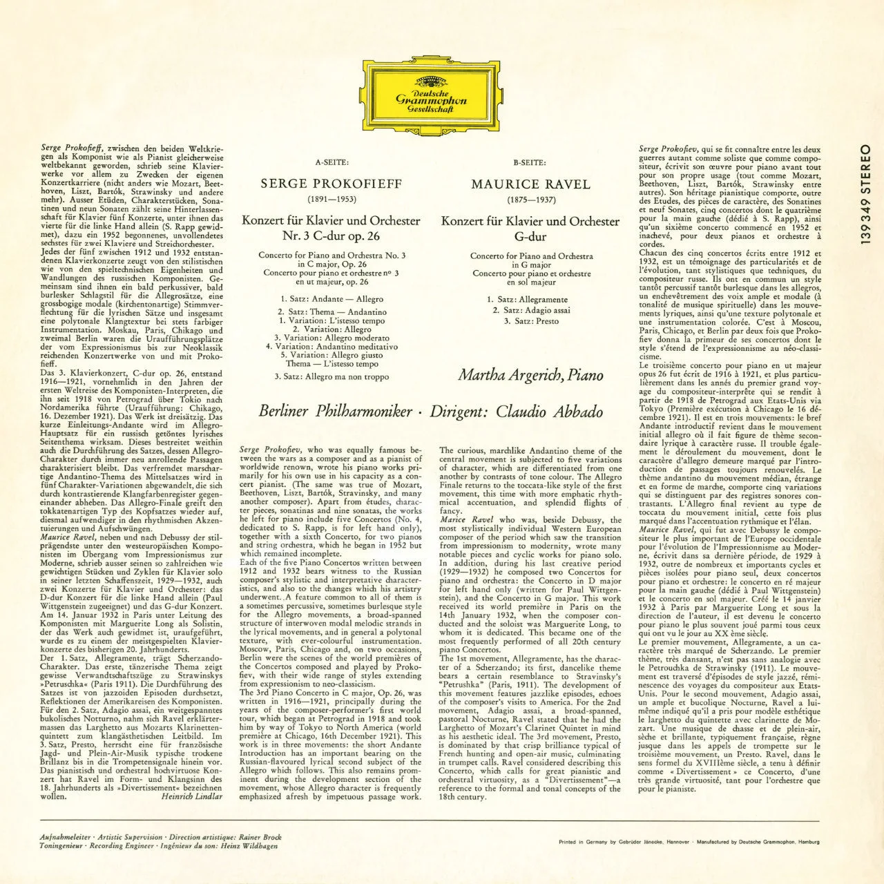 Revox Argerich Prokofiev Ravel masterband