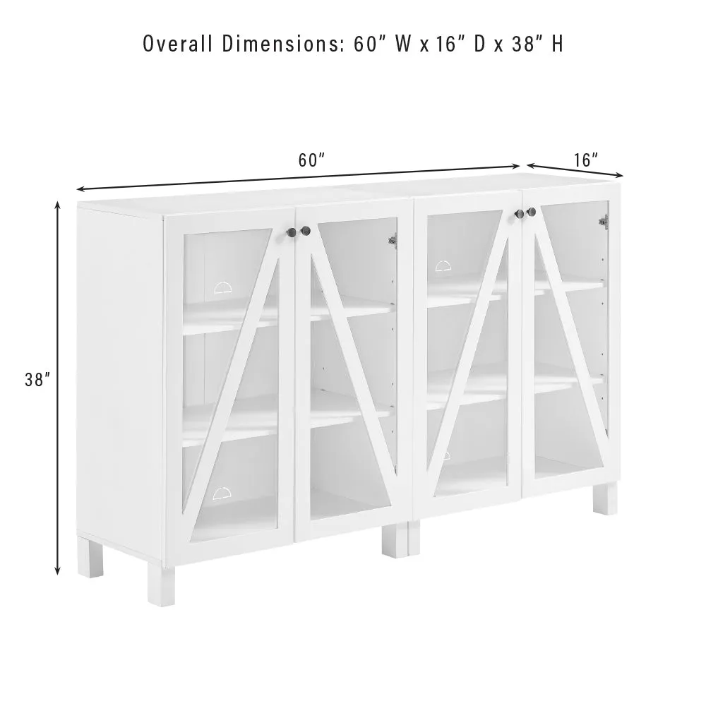 Crosley Cassai sideboard mediamöbel 2-del marinblå glas
