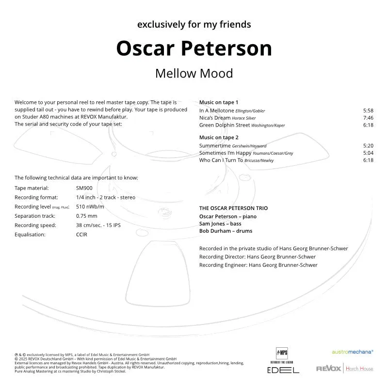 Revox Mellow Mood Oscar Peterson masterband standard