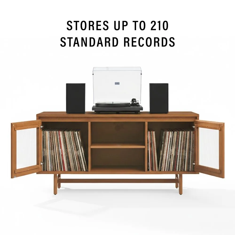 Crosley Dempsey skivspelarbänk valnöt med vinylförvaring