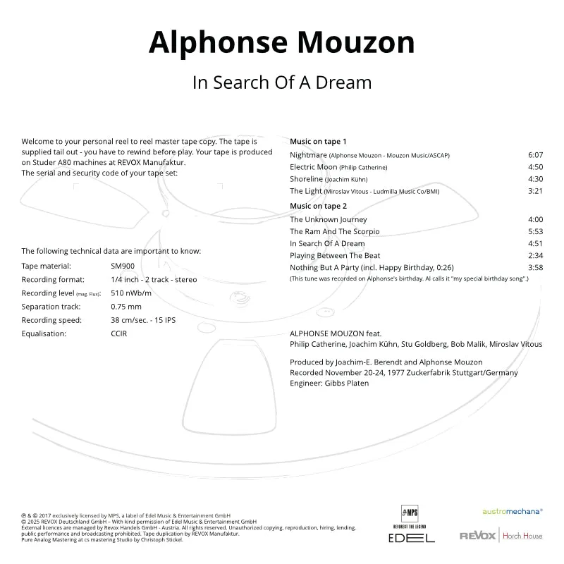 Revox Alphonse Mouzon In Search masterband studio