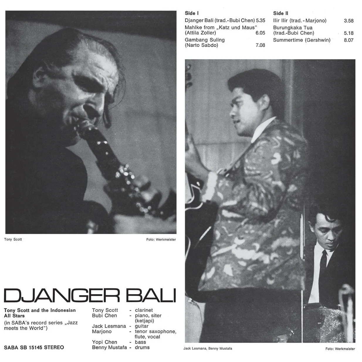Revox Tony Scott Djanger Bali masterband CCIR jazz
