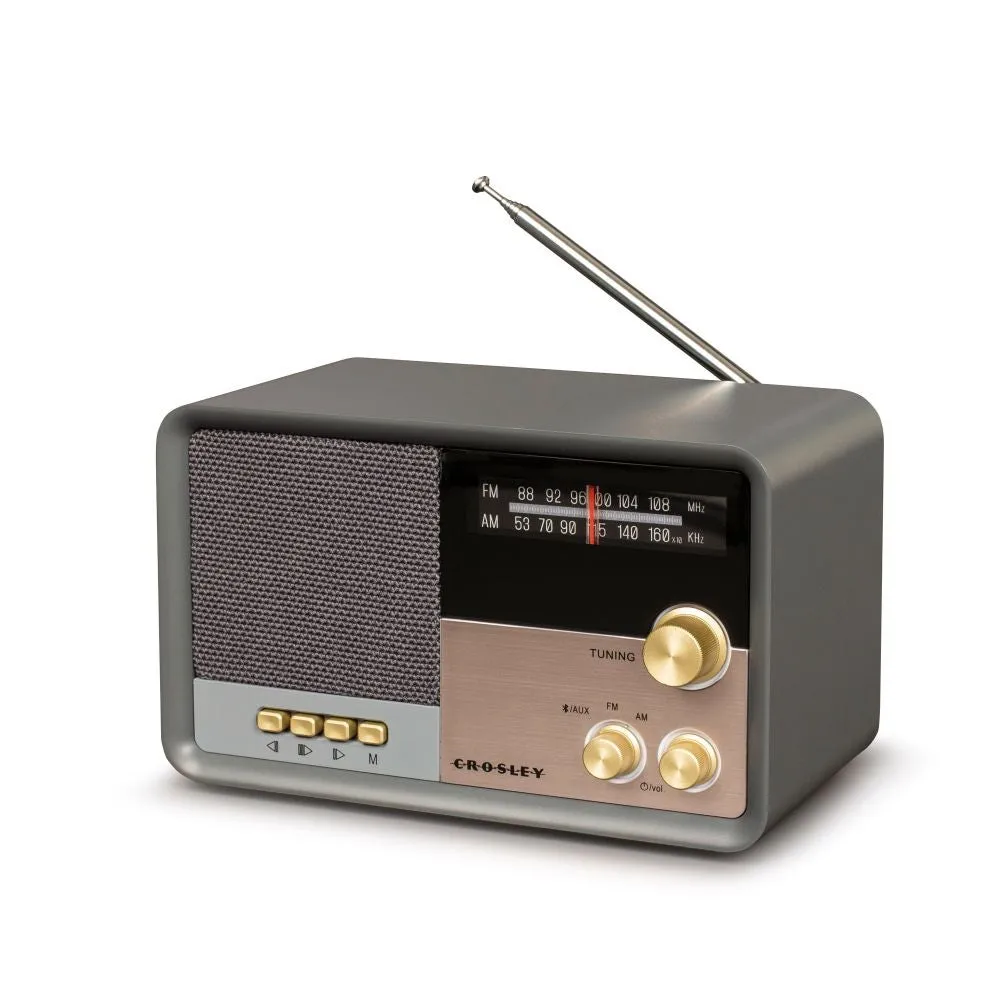 Crosley Tribute radio charcoal AM/FM bluetooth hörlur