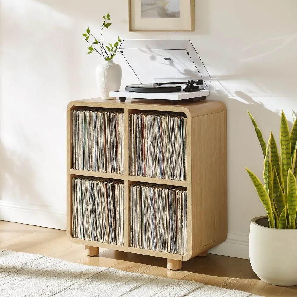 Crosley Zoe 4 Cube skivspelarbänk ask vinylhylla